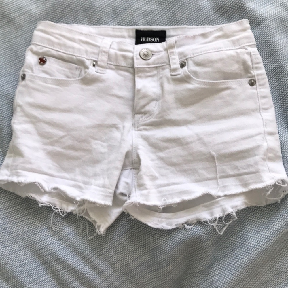 Hudson white jean shorts